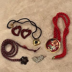 Lot of hearts and flowers costume jewelry